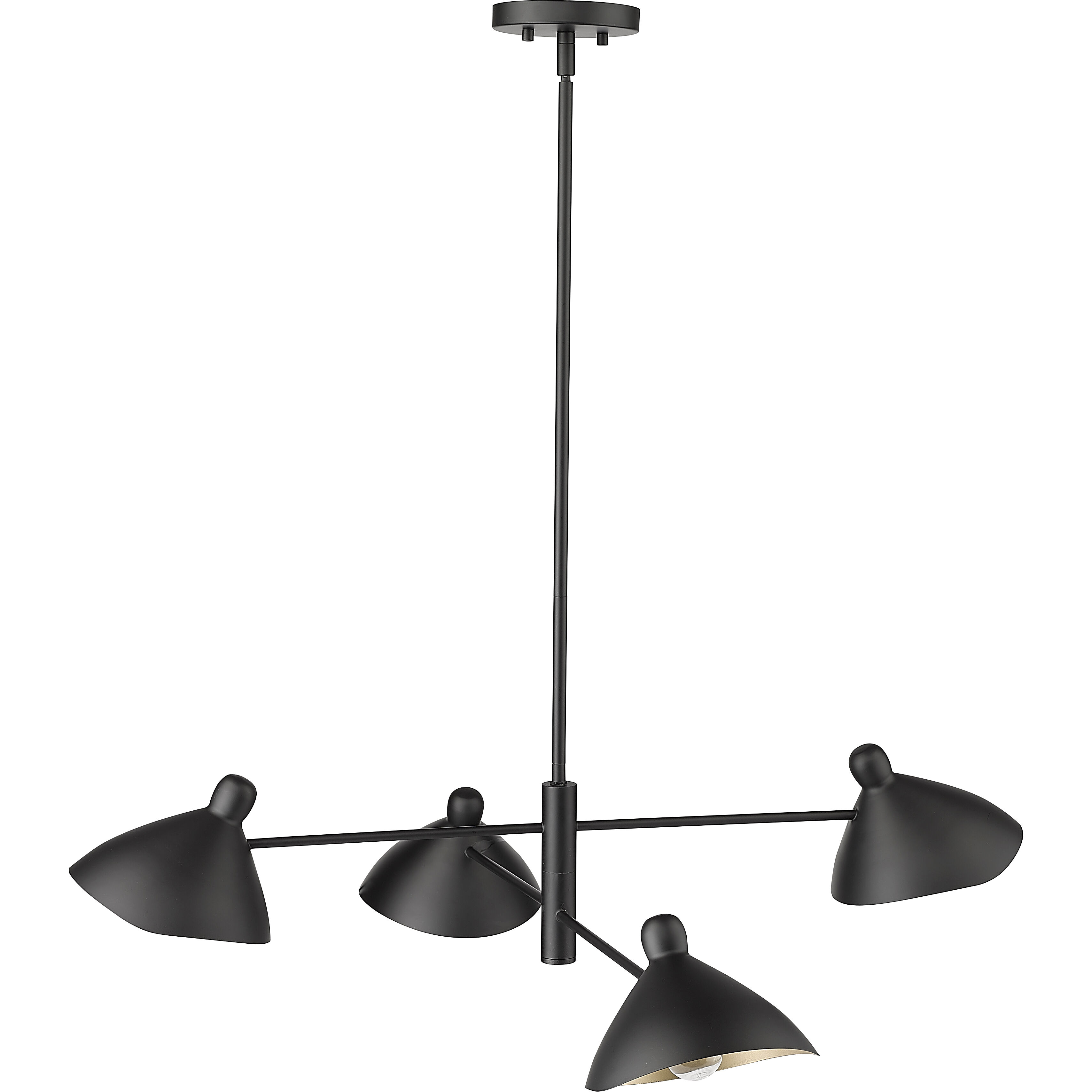 Warhol 4 Light 35 inch Matte Black Chandelier Ceiling Light